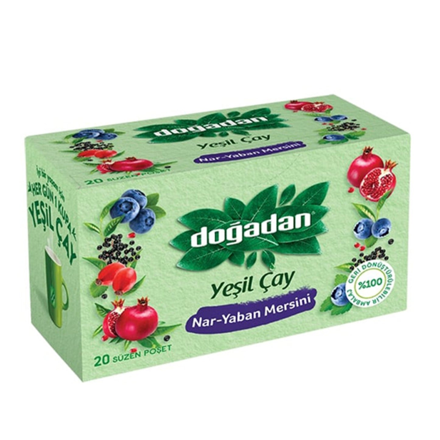 Doğadan yeşil nar çayı orman meyveleri ile, 20x1,8g