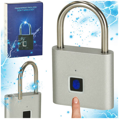 Viedā elektroniskā piekaramā slēdzene ar pirkstu nospiedumu lasītāju (IP56 / USB)