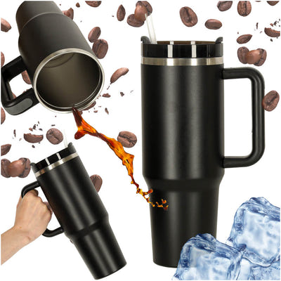 Termokrūze ar rokturi, melna, 1200ml