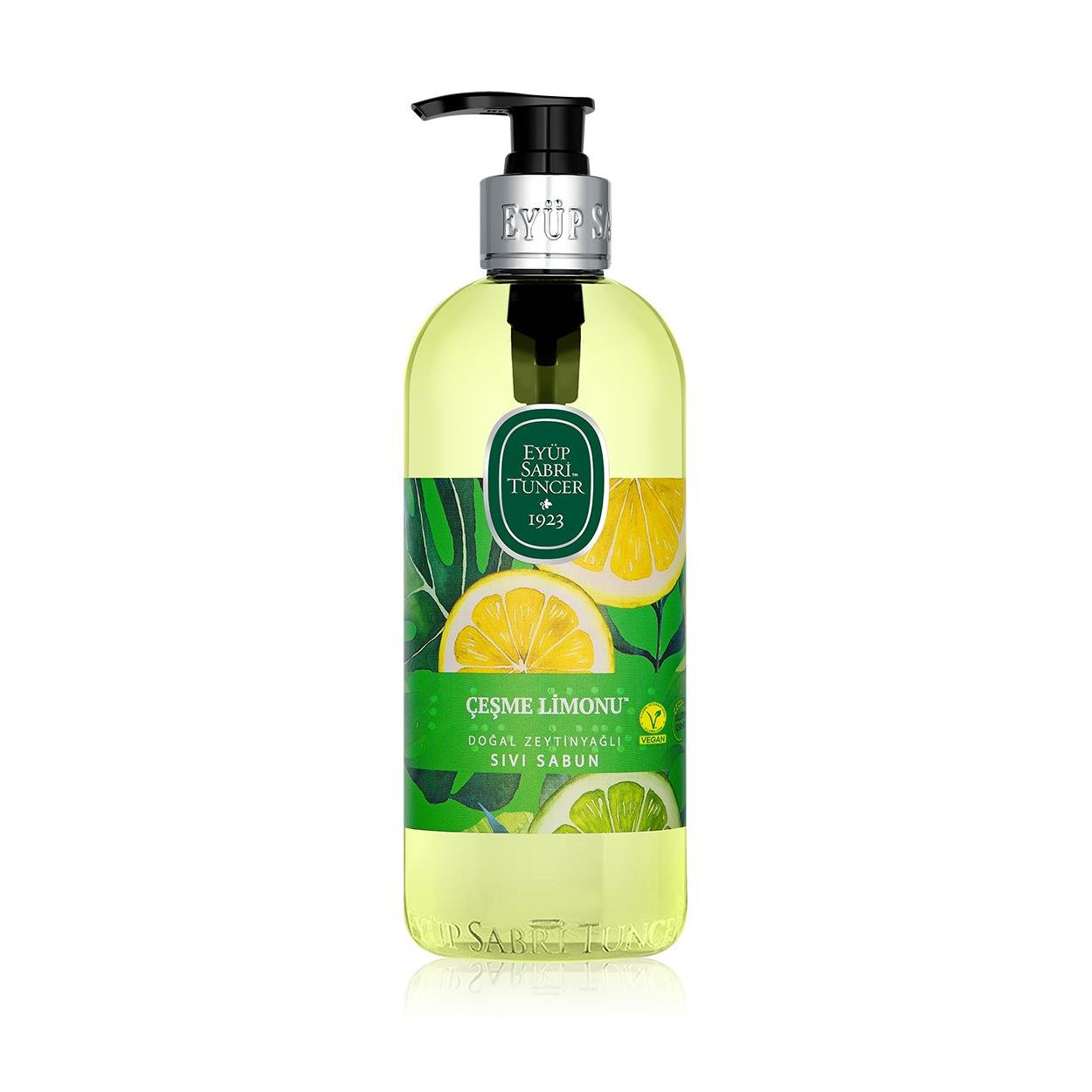 Eyup Sabri Tuncer Dabīgās olīveļļas šķidrās roku ziepes Cesme citrons 500 ml