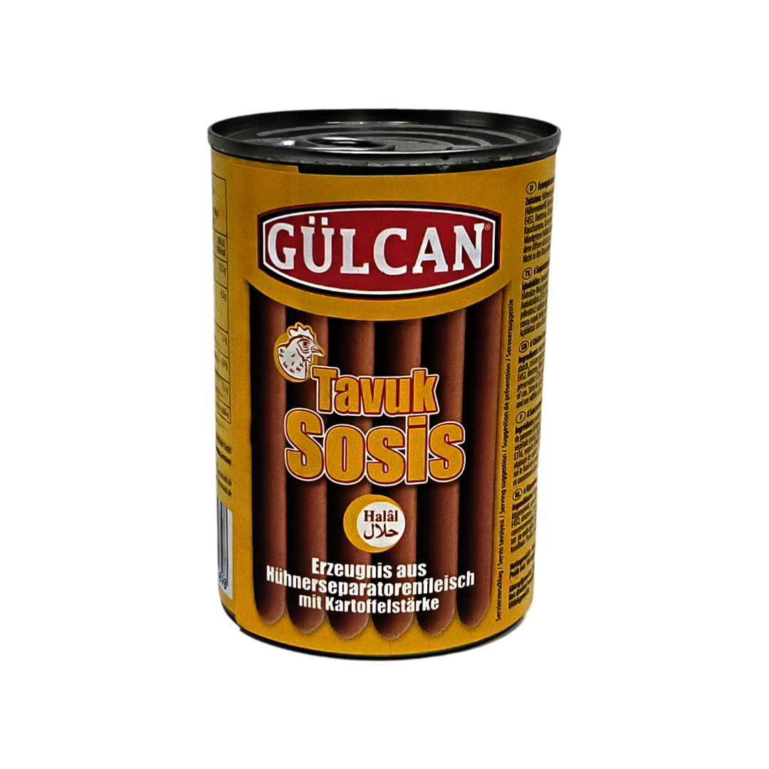 Gülcan vistas gaļas cīsiņi, desiņas Halal 500g/250g