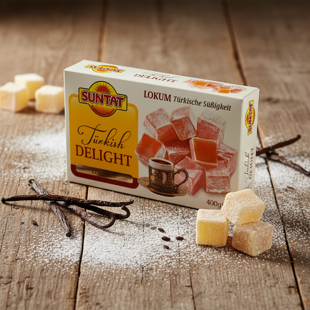 SUNTAT lokum vanilya çubukları ile rustik sunum