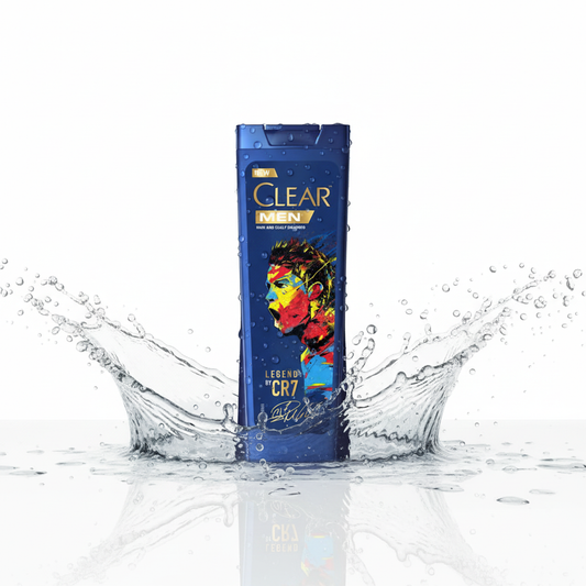 CLEAR CR7 šampūns 250ml ar ūdens pilēm un svaiguma efektu