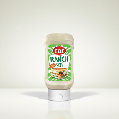 Tat Ranč mērce 220g minimālistiskā produkta fotogrāfijā uz baltā fona