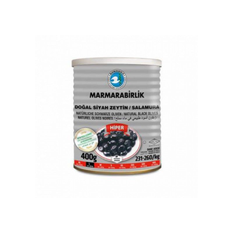 Marmarabirlik marinētas melnās olīvas L 400 g