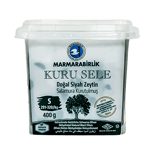 Marmarabirlik mustad kuivatatud oliivid, suurus S, 400g