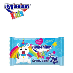 Drėgnos servetėlės, HYGIENIUM UNICORN BLUE, 15 vnt.