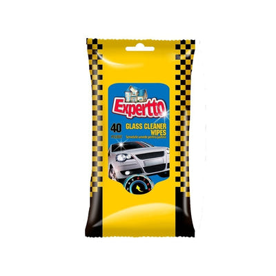 Mitrās salvetes, EXPERTTO, auto stikliem, 40 gab.