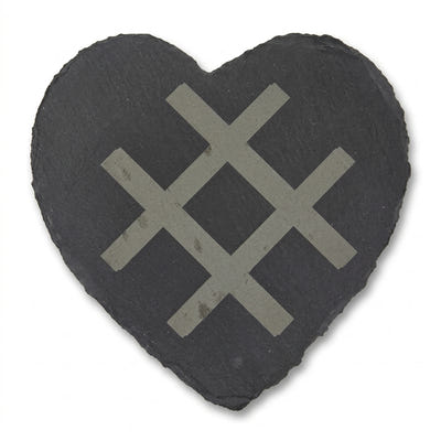 Šīfera krūžu paliktņu komplekts "Sirds" ar lāzergravējumu 4 gab. (9,5 x 10 cm)