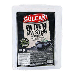 Gülcan melnās olīvas vakumā 800g