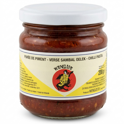Čili pasta, Wendjoe Sambal Oelek, stikla burkā, 200g