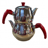 Çift turkuaz çaydanlık, paslanmaz çelik