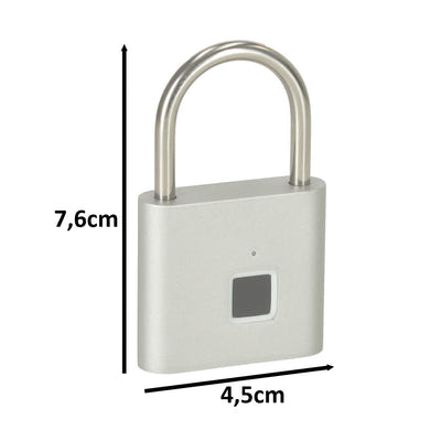 Viedā elektroniskā piekaramā slēdzene ar pirkstu nospiedumu lasītāju (IP56 / USB) 