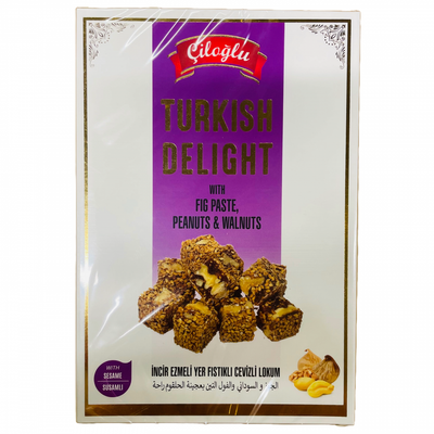 Lokumas su žemės riešutais, figomis ir sezamo sėklomis CILOGLU, 200 g