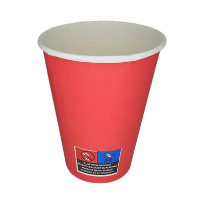 Papīra glāzes 400ml, 14oz, ø90mm, sarkanas, 10 gab.