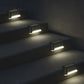 LED kāpņu gaismekļi ar krēslas sensoru, ūdensizturīgi ar saules paneļiem, 8 gab. komplekts