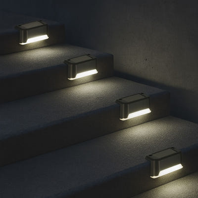 LED kāpņu gaismekļi ar krēslas sensoru, ūdensizturīgi ar saules paneļiem, 8 gab. komplekts 
