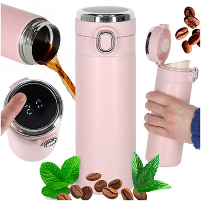 Termoss ar iemuti un LED displeju, rozā, 350ml