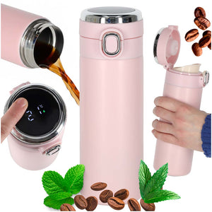 Termoss ar iemuti un LED displeju, rozā, 350ml