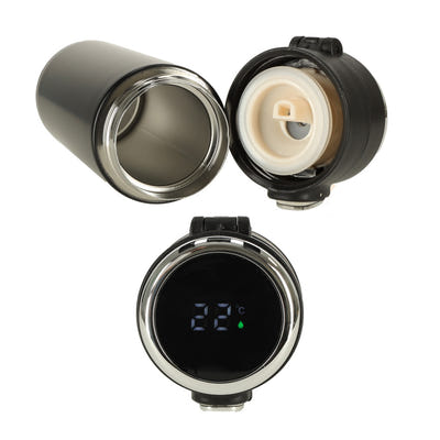 Termoss ar iemuti un LED displeju, melna, 350ml 