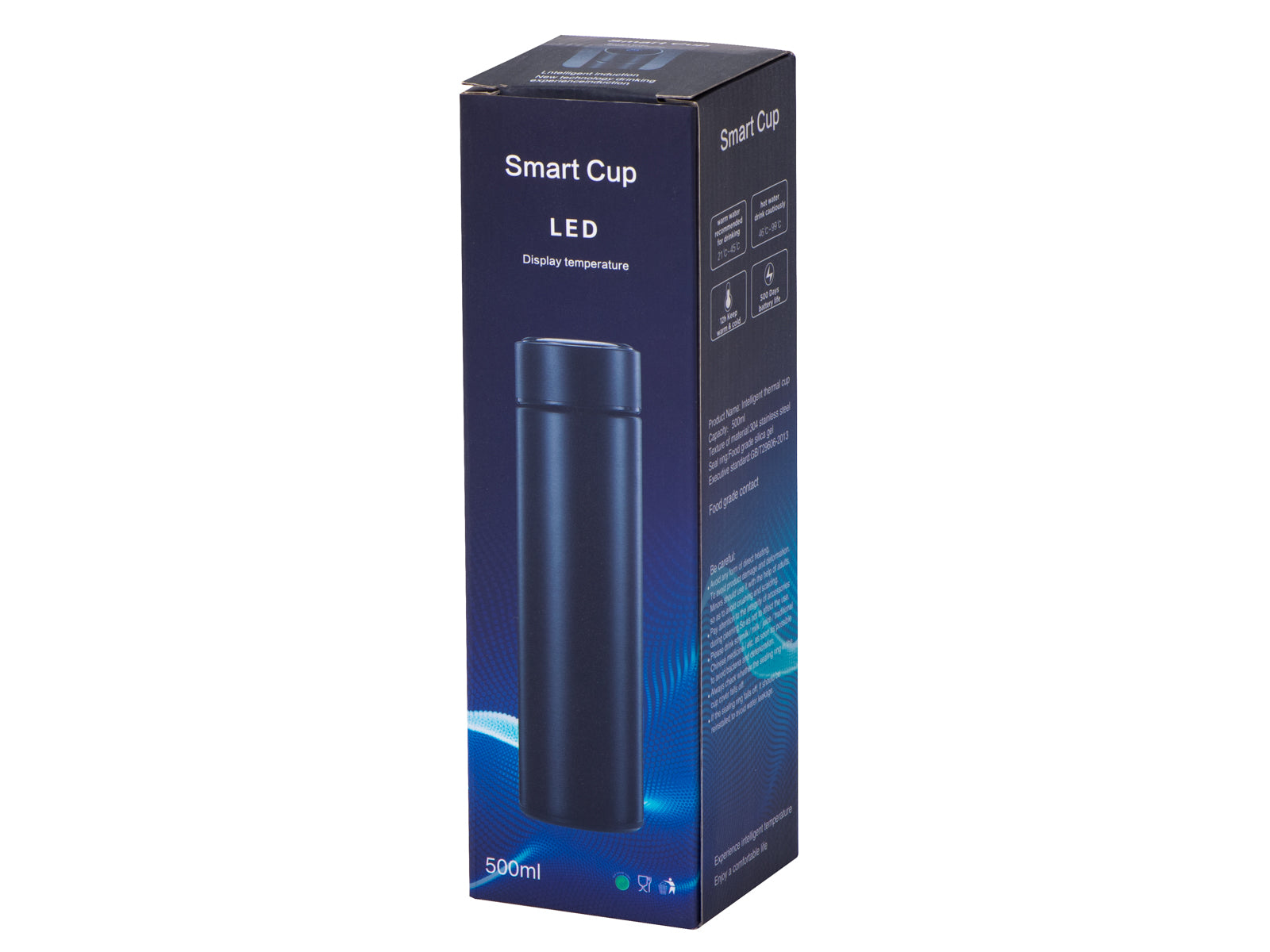 Viedais termoss ar LED displeju, melna, 500ml Viedais termoss ar LED displeju, melns, 500ml