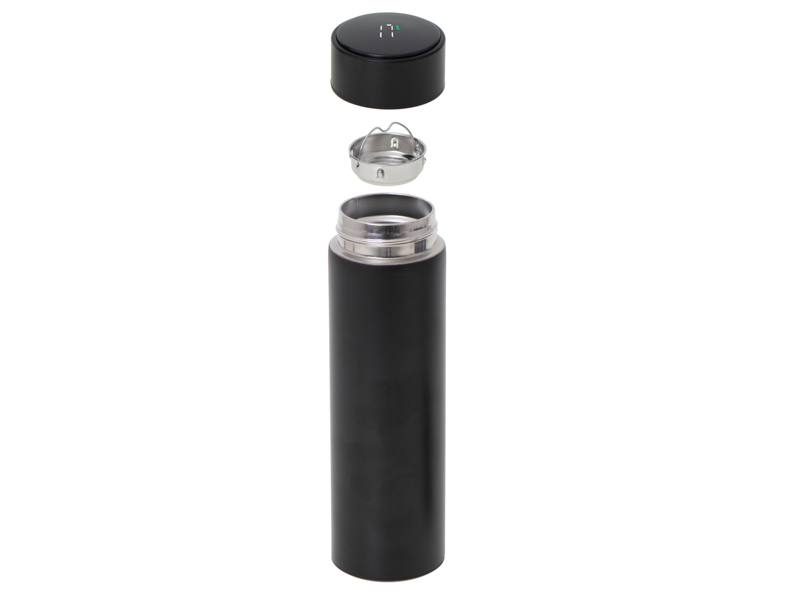 Viedais termoss ar LED displeju, melna, 500ml Viedais termoss ar LED displeju, melns, 500ml