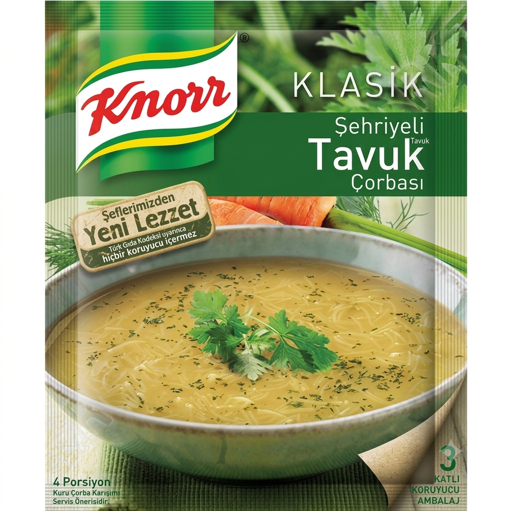Vistas zupa ar nūdelēm, Şehriyeli Tavuk Çorbası, Knorr, 65g 