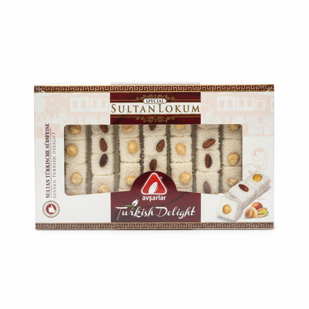 Avşarlar Özel Sultan Türk Lokumu 350g Avşarlar Sultan Lokum Beyaz Zemin