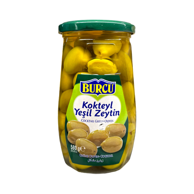 Burcu didelės žaliosios kokteilių alyvuogės su kauliukais 580g