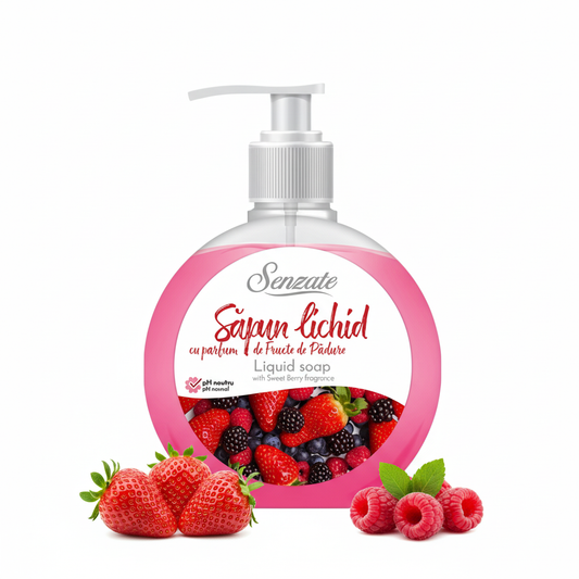 SENZATE šķidrās ziepes ar saldo ogu aromātu 500ml, minimāls produkta attēls