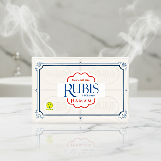 RUBIS HAMAM dabīgās Turku pirts ziepes 150g x 4, produkts priekšplānā