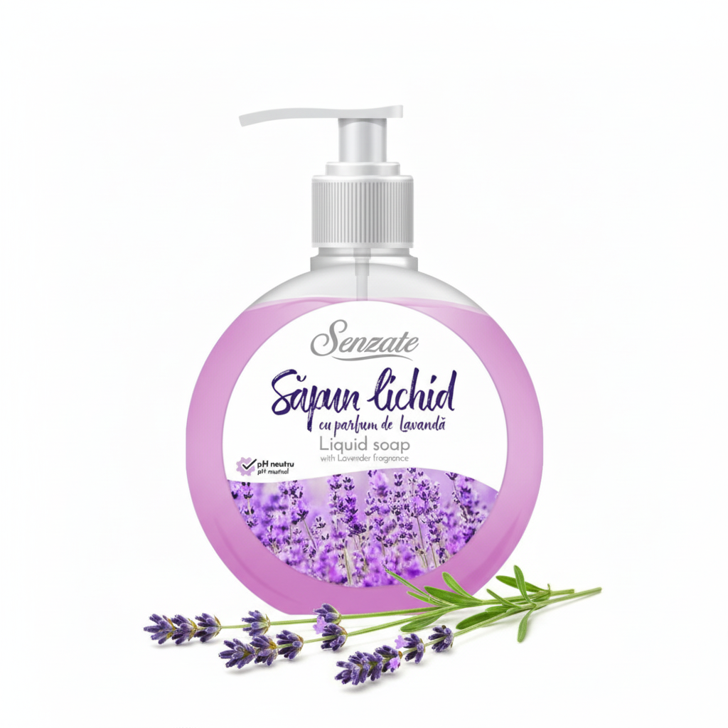 Šķidrās ziepes ar lavandu aromātu, SENZATE, 500ml SENZATE šķidrās ziepes ar lavandu aromātu 500ml, minimāls produkta attēls