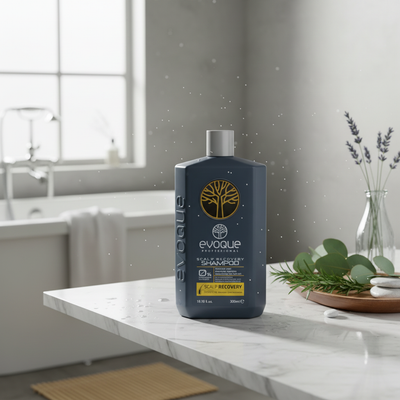 EVOQUE PROFESSIONAL ŠAMPŪNS GALVAS ĀDAS KOPŠANAI 300 ML EVOQUE PROFESSIONAL šampūns galvas ādas kopšanai spa vidē