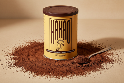 Mehmet Efendi karstā šokolāde, kakao 250g Mehmet Efendi 250g kakao tozu yakın çekim premium kalite