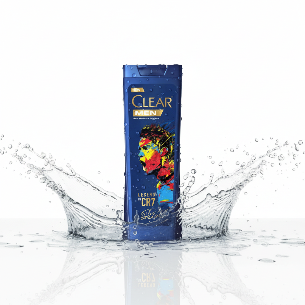 CLEAR, šampūns vīriešiem, CR7 Ronaldo Edition, 250ml CLEAR CR7 šampūns 250ml ar ūdens pilēm un svaiguma efektu