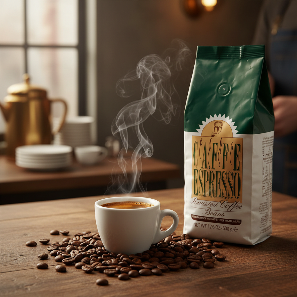 Kafijas ESPRESSO pupiņas KURUKAHVECI MEHMET EFENDI, 500g Mehmet Efendi Espresso lifestyle cafe atmosferi