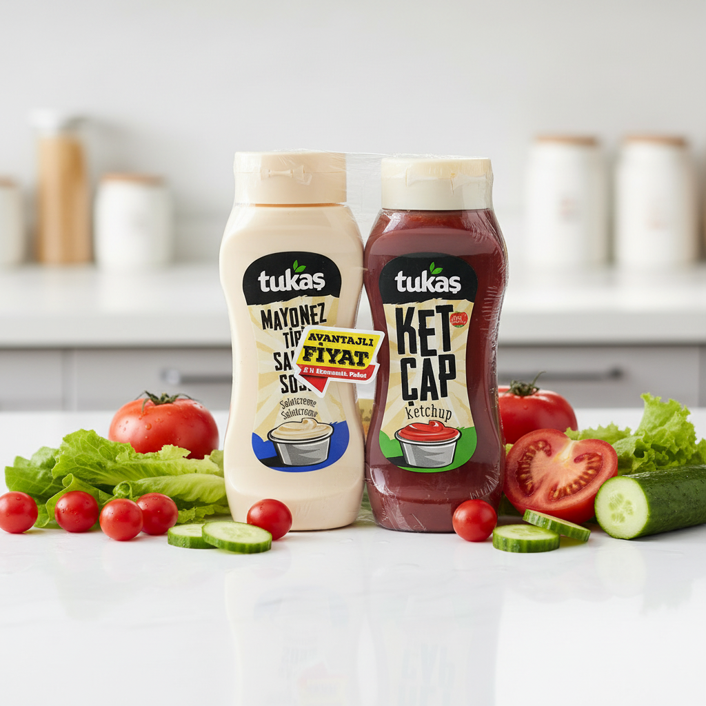 Tukas, komplekts Majonēze salātiem 335g + Kečups 400g Tukas komplekts majonēze un kečups ar svaigiem salātu sastāvdaļām