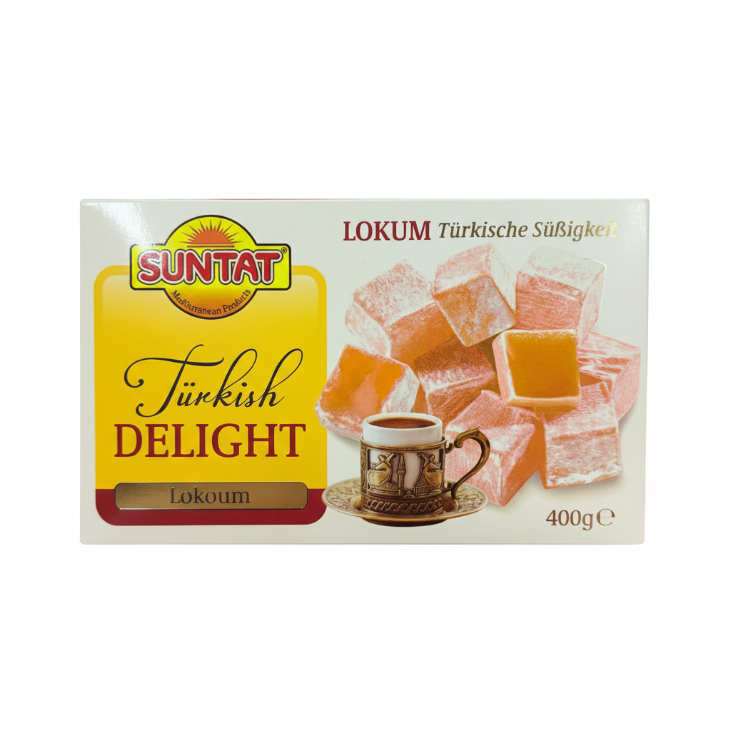 Lokum ar vaniļas garšu, SUNTAT, 400 g SUNTAT vaniļas lokum 400g beyaz zemin e-ticaret