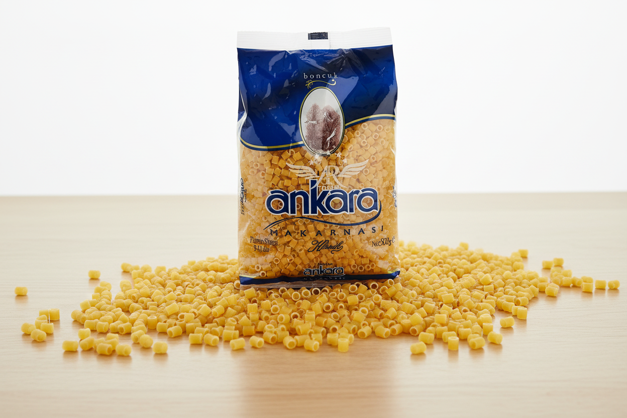 Ankara nūdeļu pasta Ditalini 500g Ankara Ditalini pasta tuvplāns ar makaroniem