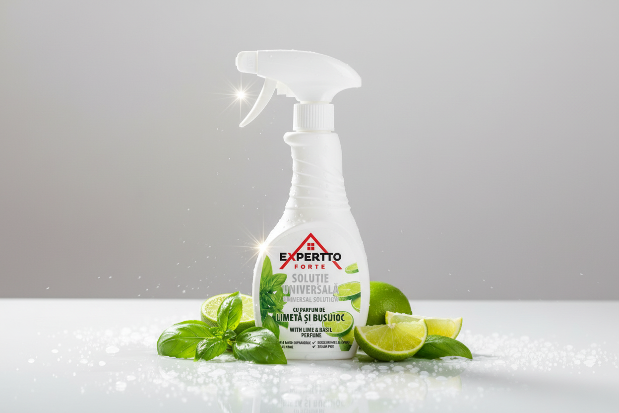 EXPERTTO FORTE universāls tīrīšanas līdzeklis ar laima un bazilika aromātu