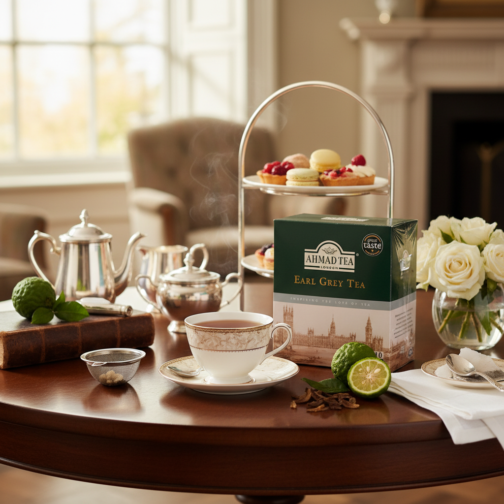 Ahmad tea Premium melnā ceilonas tēja ar bergamotu, maisiņos 110x2g Ahmad tea Premium melna ceilonas teja ar bergamotu popietlaiks