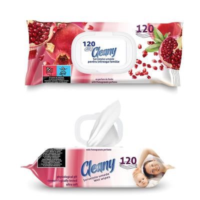 Islak mendiller, CLEANY, nar, 120 adet