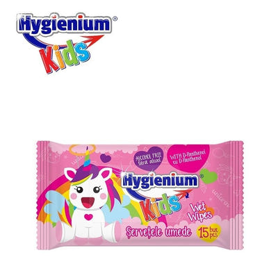 Mitrās salvetes, HYGIENIUM UNICORN PINK, 15 gab.