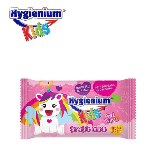 Влажные салфетки, HYGIENIUM UNICORN PINK, 15 шт.