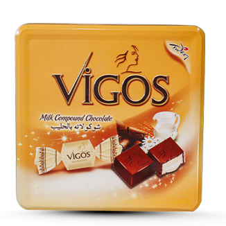 Piena šokolādes konfektes metāla kastē, Vigos, 600g