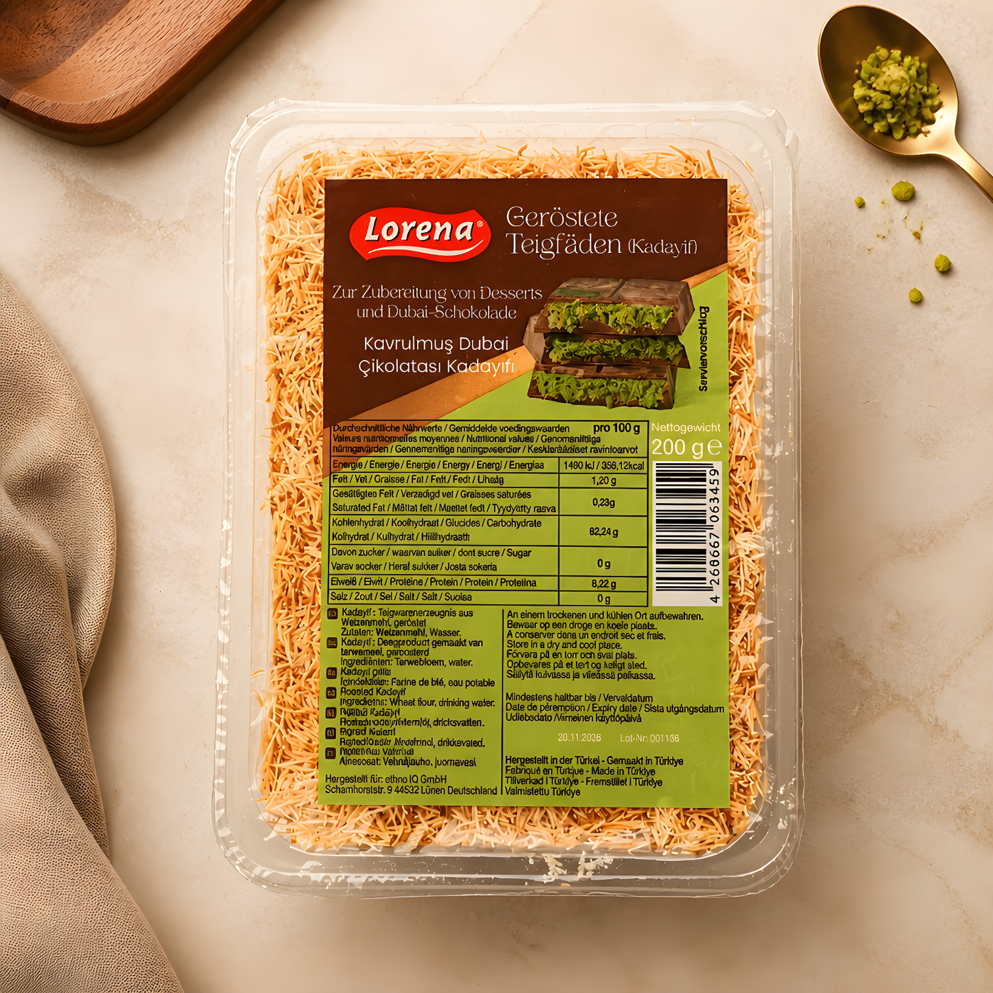 Riestas kataifi Dubajaus šokoladai (kadayif) 200g